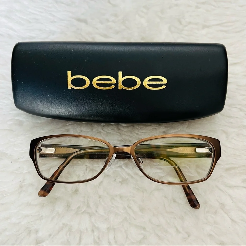 Bebe Brown Gunmetal/Plastic Full rim Eyeglass’s Frame